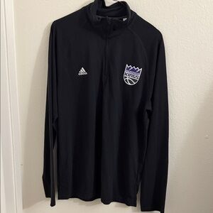 Adidas Black Sacramento Kings Quarter-Zip Pullover